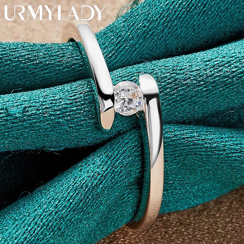 URMYLADY кольцо из стерлингового серебра 925 пробы с цирконом 7-10 #, модное кольцо для женщин, свадебное, помолвочное, вечерние, очаровательные ювелирные изделия