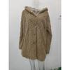 Autumn and Winter Hooded Solid Color Cardigan Button Long Sleeved Casual Fleece Jacket