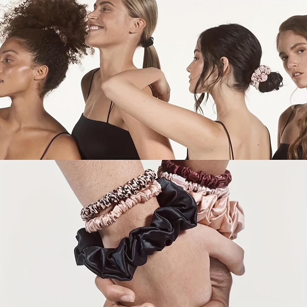 2 шт. 100% натуральный шелк однотонные резинки для волос высокого качества резинки для волос 22Momme женские большие повязки для волос аксессуары для волос маленькие+большие