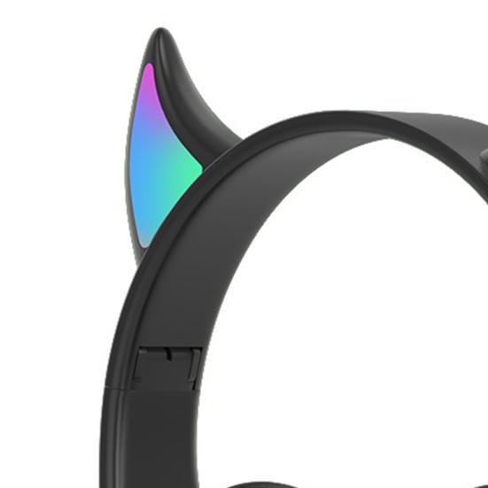 Bluetooth-совместимые наушники LED Дьявольские ушки Hi-Fi Светящиеся Милые Стерео Бас Беспроводная гарнитура