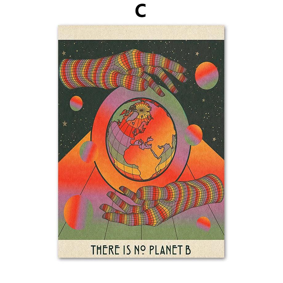 Психоделический глаз гриб рок-группа ретро бохо настенное искусство скандинавские постеры картины на холсте принты настенные картины для декора гостиной