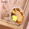 Lindon Classic Copper Alloy Zircon Ring Ladies Jewelry Wedding Promise Party Gift
