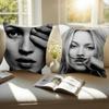 1pcs Beauty K-Kate Moss Double-sided Printed pillow cover Short plush Suitable living rooms bedrooms sofas throw cushion cover