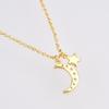 925 Sterling Silver Gold Zircon Cz Moon Star Pendant Charm Long Chain Necklace  Women Wedding Jewelry Crystal Luxury