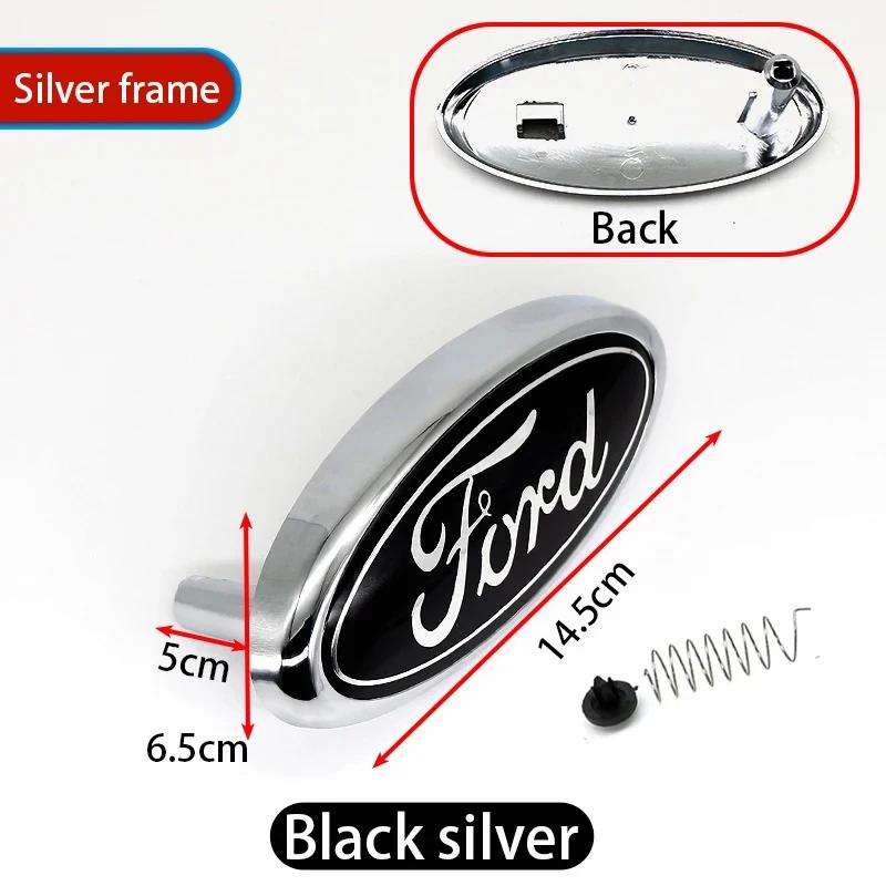 1pcs ABS 14.5cm Car Front Head Hood Bonnet Logo Rear Trunk Badge Sticker For Ford Mondeo Focus Fusion MK2 MK4 F150 F250 Emblem MD4