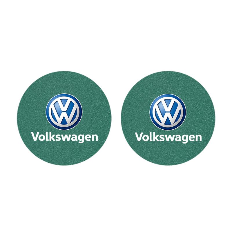 2026 Hot 2Pcs Car Coaster Water Cup Mat Non-Slip Pad For Volkswagen VW Golf Amarok Beetle GTI Magotan T-ROC T-Cross Polo Atlas ID3 Tiguan