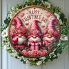 1pc Valentine's Day Gnome Wooden Sign, 7.87" X 7.87" - Rustic Wall Art Decor, Welcome & Wreath Sign, Gift for Friends, Versatile Indoor & Outdoor Dec