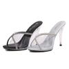 Rhinestone Sexy Super High Heels 11CM High Nightclub Transparent Slippers Sexy Shoes Plus Size Shoes LFD-19861-65