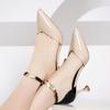 Women Fashion Sweet Pointed Toe Buckles Strap Stiletto Heels Lady Cool Red Party Heel Shoes Heels