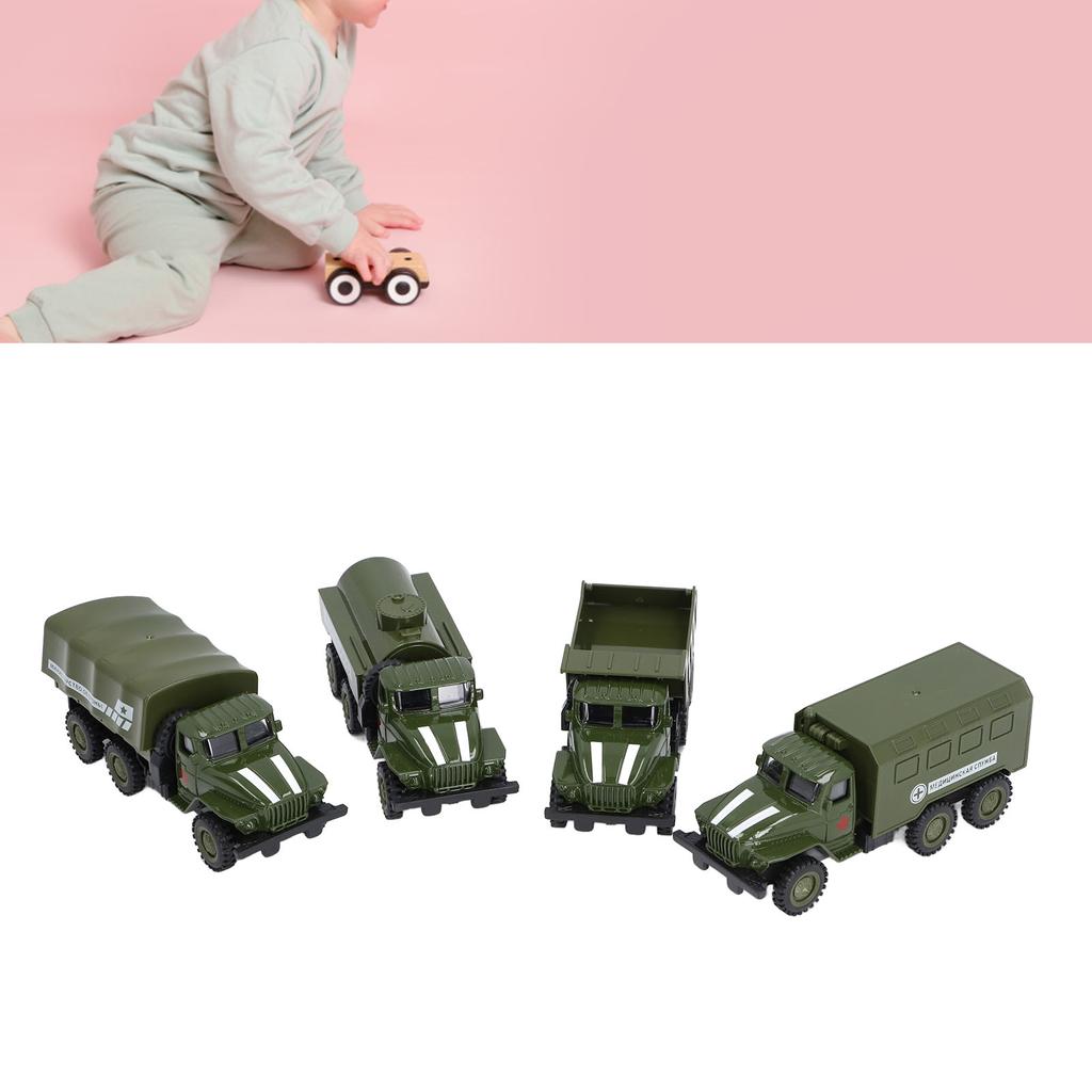 4 шт. Мини литой боевой автомобиль симулятор инерционный литой автомобиль модели автомобиля подарок на день рождения боевой автомобиль грузовик