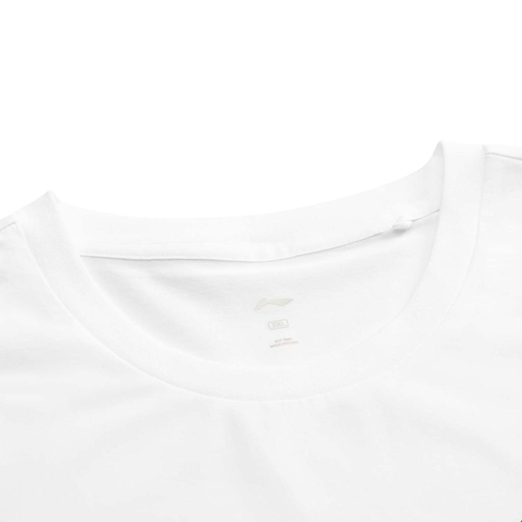 Футболка для бадминтона Li Ning с рисунком аниме и мультяшным принтом, с круглым вырезом, удобная, универсальная, дышащая, с коротким рукавом, унисекс, топы стандартного белого цвета AHSUA47-2