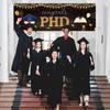 Large Congrats PHD Banner Phinished Garden Backdrop Banner PHD Graduation Lawn Sign Congrats Degree Graduation Party Outdoor Indoor Decorations, 72 x
