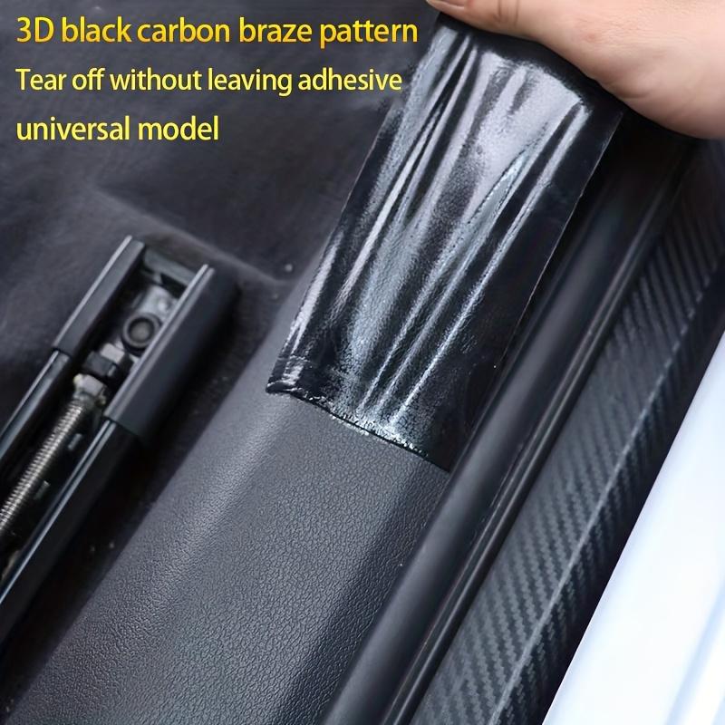 9pcs Vehicle Door Sill Protector Set Rubber Carbon Fiber Vinyl Stickers, Easy To Install Durable Entry Guards for Car Threshold Protection