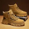 Мужская рабочая обувь в стиле ретро, зимние повседневные ботинки с толстым дном и высоким верхом, кожаные ботинки, водонепроницаемые ботинки «Челси» для пустыни, зимние ботинки, обувь для мужчин
