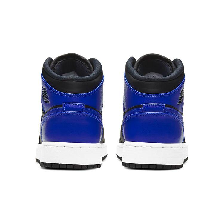 Детские кроссовки Air Jordan 1 Mid GS Hyper Royal Синий Черный Белый 554725-077