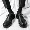 New Men's Fashion Trends Casual Oxford Shoes Leather Thick Soled Lace Up Leather Shoes Business Men's Dress Wedding Party Shoes