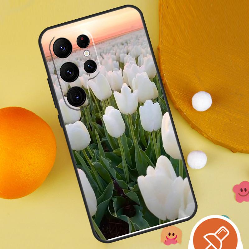 Tulip Flower Phone Case For Samsung Galaxy S25 Ultra S24 S22 S21 Ultra S9 S10 S20 Plus S23 FE Funda Cover