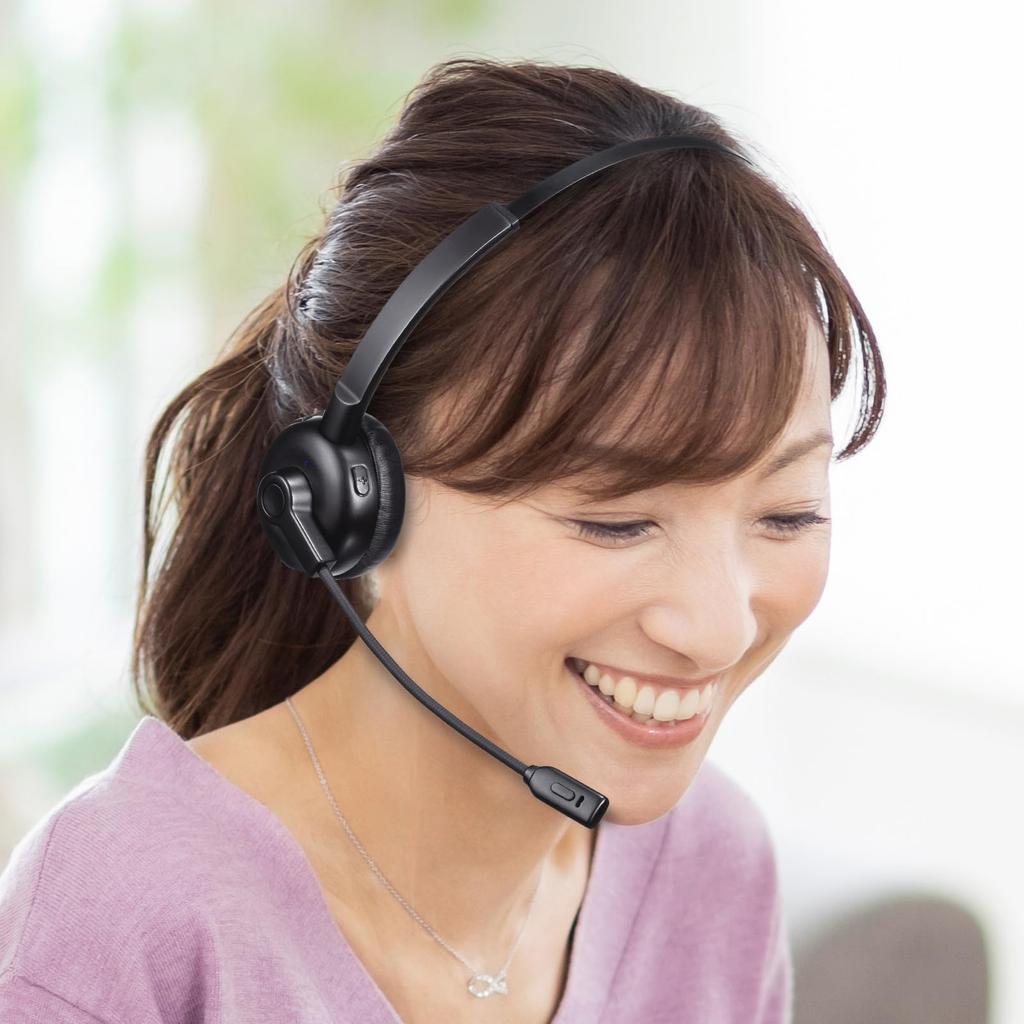 Sanwa Supply Bluetooth Headset Unidirectional Microphone and Charging (with Cradle) MM-BTMH67BK