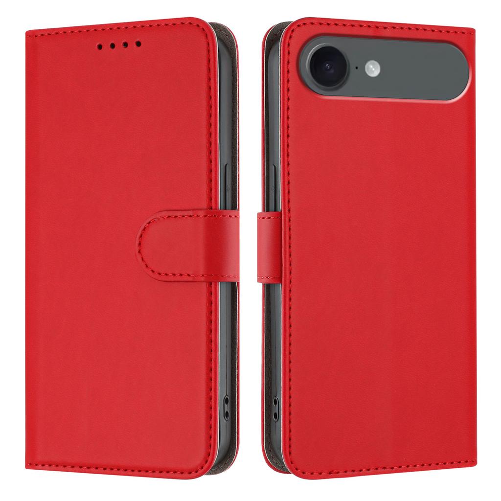 For iPhone 17 Air Leather Case Solid Color Phone Cover with Wallet