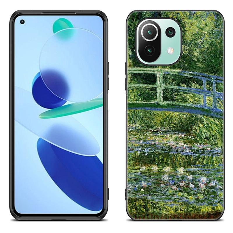 Чехол для телефона Claude Monet для Xiaomi Mi 11 Lite NE 11i 10T 11T Pro A2 A3 Lite POCO F3 M3 M4 C31 X3 Pro NFC GT черный чехол