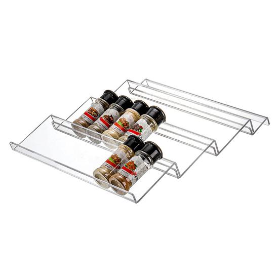 Органайзер для ящика для специй, 4-х уровневая ступенчатая полка для приправ, 4 упаковки, расширяемое кухонное хранилище