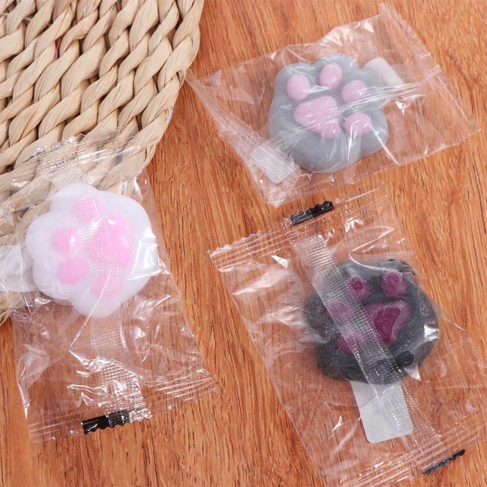 TPR Cartoon Fidget Toy Silicone Pinch Decompression Toy Mini Cat Paw Squeeze Toy  Kids Tricky Doll