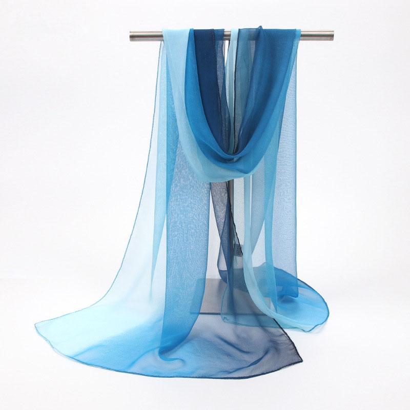 Silk Scarf For Women In Summer Fashionable Shawl Thin And Versatile Spring And Autumn Sand Scarf Long Chiffon Small Strip Scarf