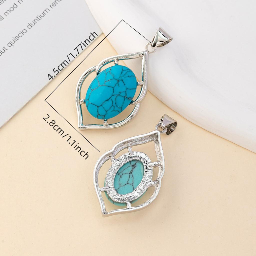 1Pc Reiki Healing Crystal Pendant, European and American Geometric Style Natural Stone Gems Charms for DIY Women Necklace Accessories, Jewelry Making