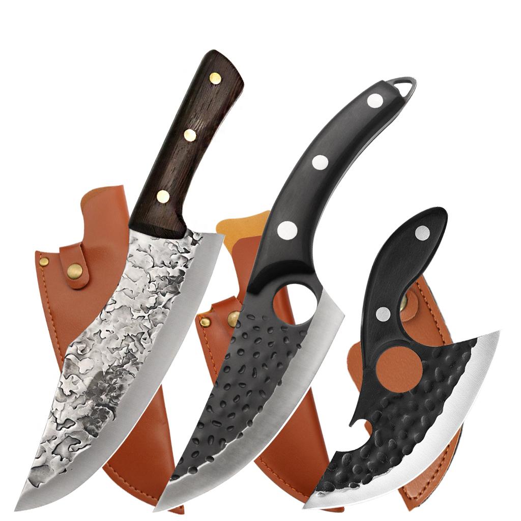 3PCS Stainless Steel Utility Knife Boning Knife Chef Knife for Cooking Small Pocket Kitchen Knife with Sheath