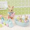 Sylvanian Families 5707 Milk Rabbit Triplets' Bathtime Fun Set