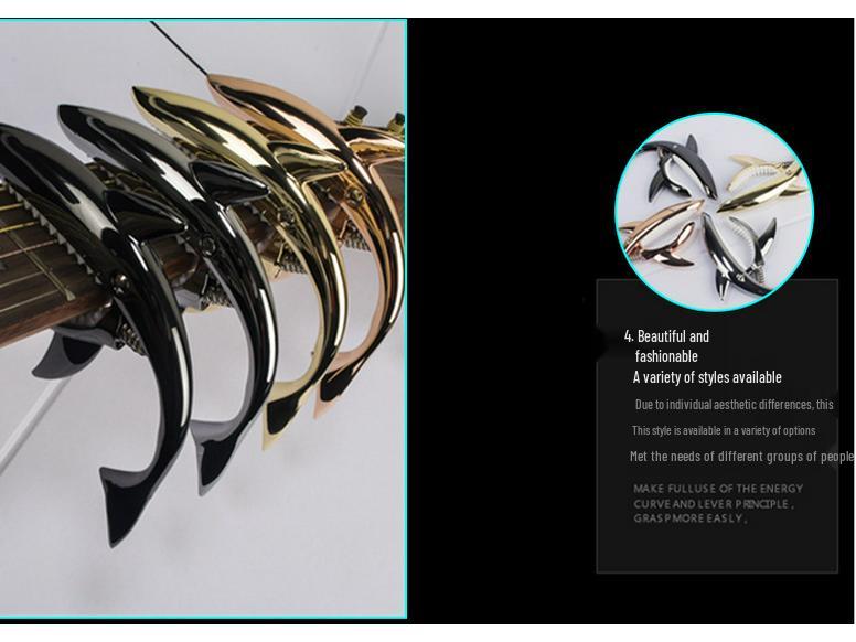 Каподастр из цинкового сплава Shark для акустической, электрогитары и укулеле - Аксессуар для музыкального инструмента