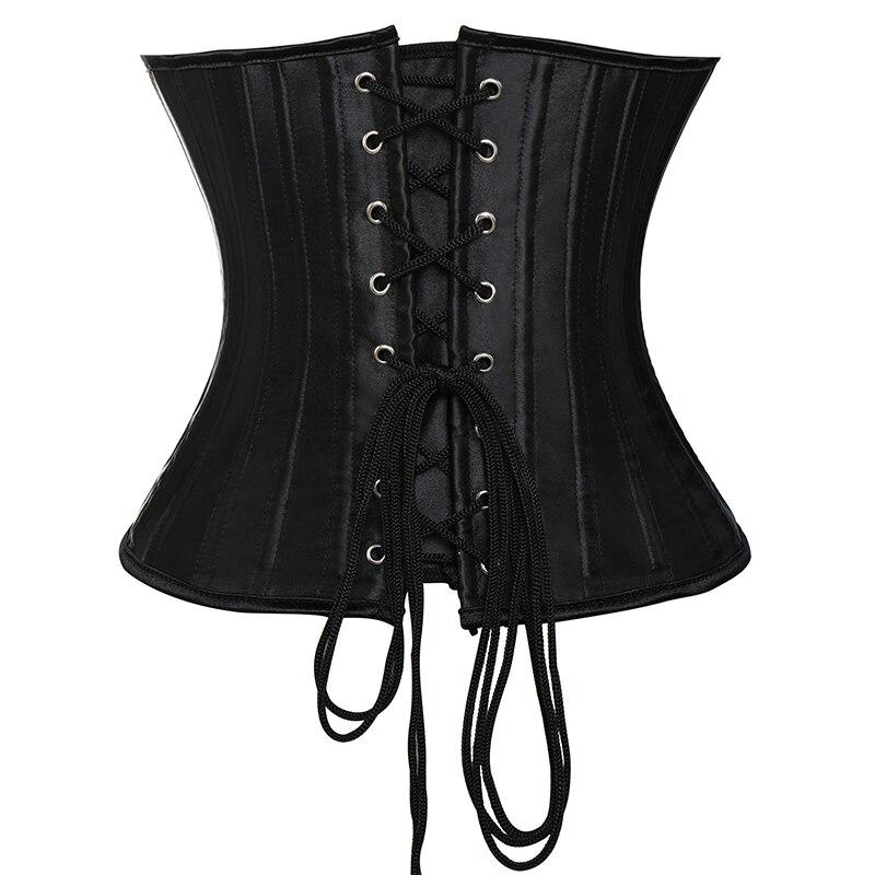 Бюстье и корсеты 24, корсет со стальными косточками, тренировочный корсет для талии, атласный корсет на шнуровке под грудью, парчовый корсет для похудения, формирователь тела