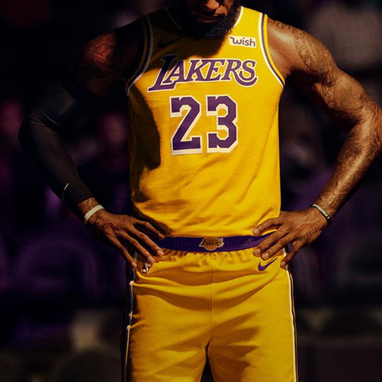 Nike Фанатское издание Лос-Анджелес Лейкерс Леброн Джеймс Нет. 23 Баскетбольная майка с логотипом и принтом, мужские топы, желтый AA7100-728