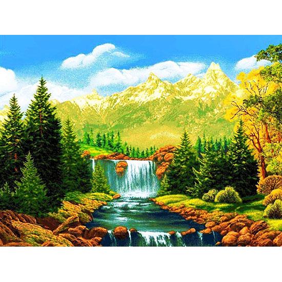 HC Diamond Painting Beautiful Snow Winter Landscape Diamond Embroidery Full Drill Rhinestone