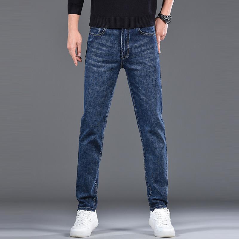 Весна и осень 2024 года. Новые модные мужские брюки прямого покроя, высококачественные модные узкие свободные джинсы.