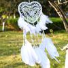 White Dream Catcher Heart Handmade Knitted Dream Catcher Home Hanging Decoration Birthday Festival Gift Home Decoration