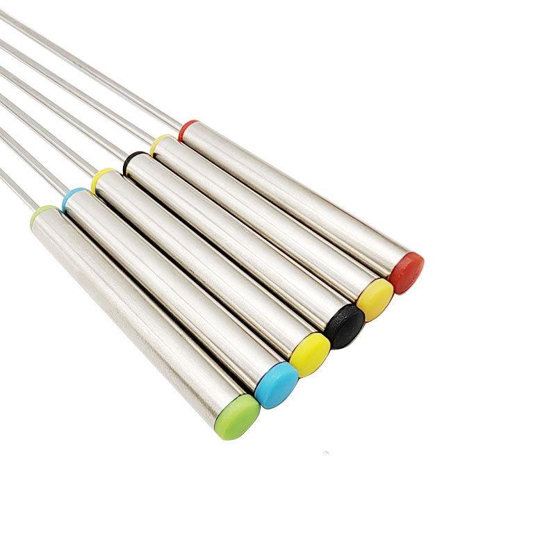 Stainless Steel 24CM Tube Handle Multi-Use Fork for BBQ, Hot Pot, Cheese, Chocolate, Fruit, and Cake