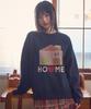 AMBLER Sweet Home Applique Embroidery Sweatshirt Amm1323 (Navy)