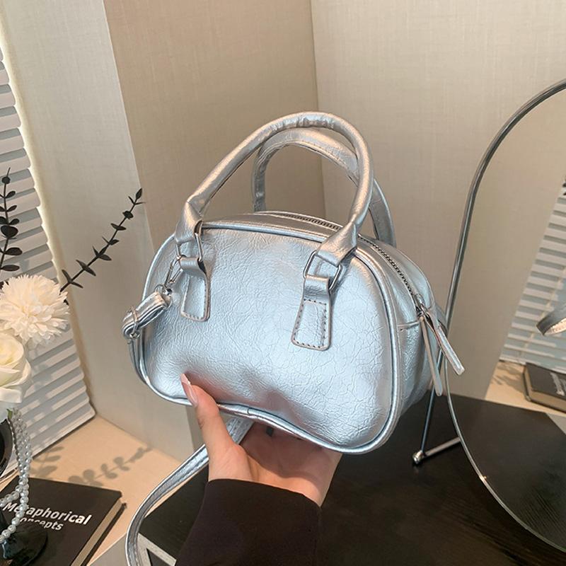 Texture PU Leather Small Top-handle Bags Solid Color Handbags Designer Casual Crossbody Shoulder Bag For Daily Used