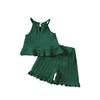 Girls' Off-Shoulder Set - Sleeveless Top & Flounce Shorts