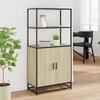 VidaXL Высокий буфет дуб сонома 68x35x139 см инженерное дерево металл, боковой шкаф, высокий шкаф для хранения, витрина 849050
