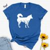 Floral Siberian Husky Tops Animal Lover Women T Shirts