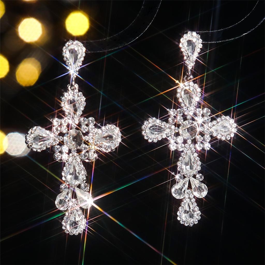 Премиальные модные серьги-крестики для женщин, блестящие модные серьги