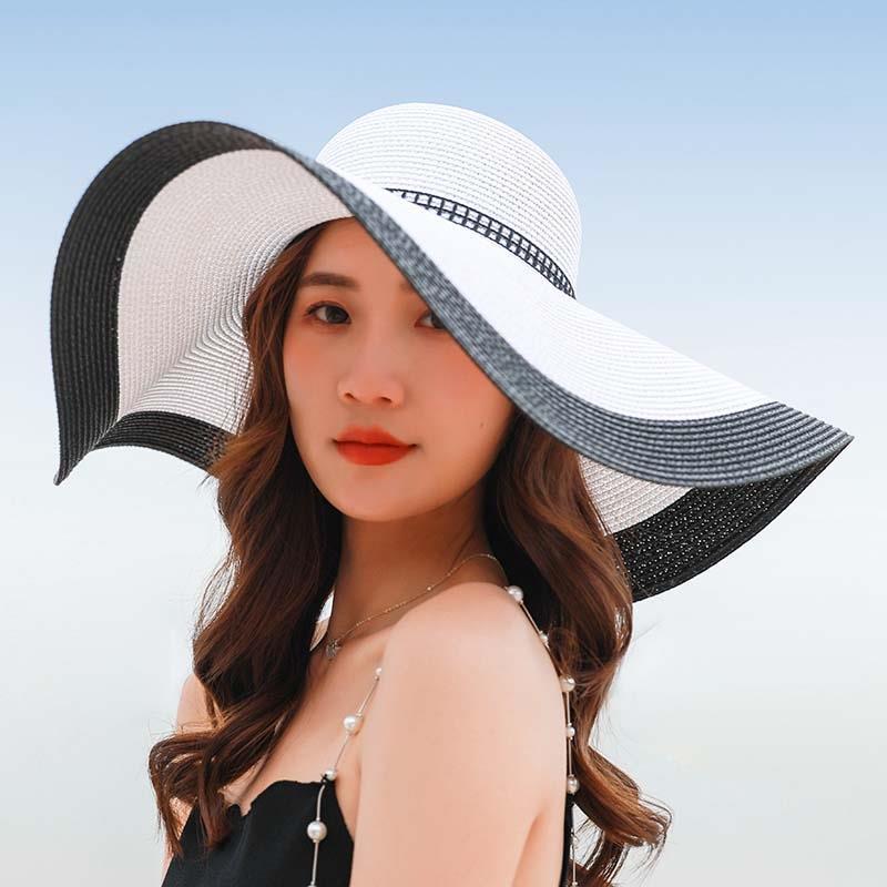 Straw Straw Hat Women's Beach Beach Outing Sun Hat Vacation Sun Protection Big Eaves Hat Summer Sun Hat Summer
