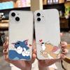 Чехол S-4 Tom and Jerry для iPhone 11 12 13 14 15 16 Pro Max Redmi A3 9A 9C 10A 10C 13C Note 9 11 Samsung S24 S21 S20 Ultra Plus A04S A05S