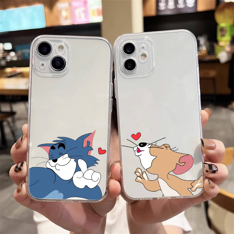 Чехол S-4 Tom and Jerry для iPhone 11 12 13 14 15 16 Pro Max Redmi A3 9A 9C 10A 10C 13C Note 9 11 Samsung S24 S21 S20 Ultra Plus A04S A05S