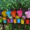 Hanging Bucket Wear-resistant Solid Color Iron Hook Pots Balcony Accessories for Garden