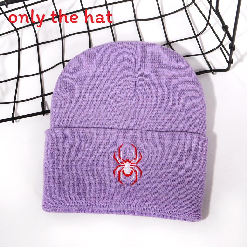 Street Style Spider Pattern Knitted Cap With No Brim For Winter Casual Wear
