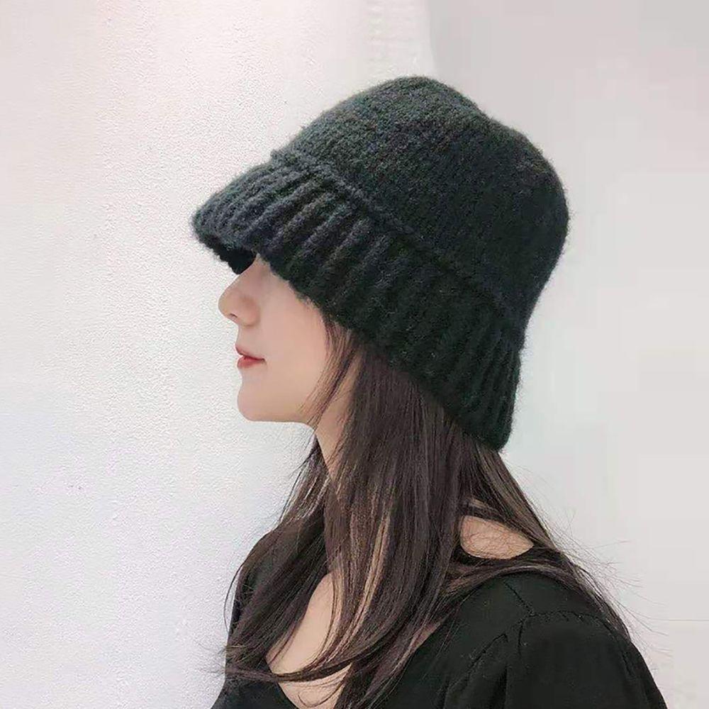 Dome Panama Cap Cotton Knitting Wool Cap Korean Style Cap Autumn Winter Hat Fisherman Bucket Hat