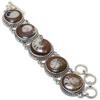 Petrified Ammonite Fossil Gemstone Ethnic 925 Silver Bracelet 7-8" JCB353-83